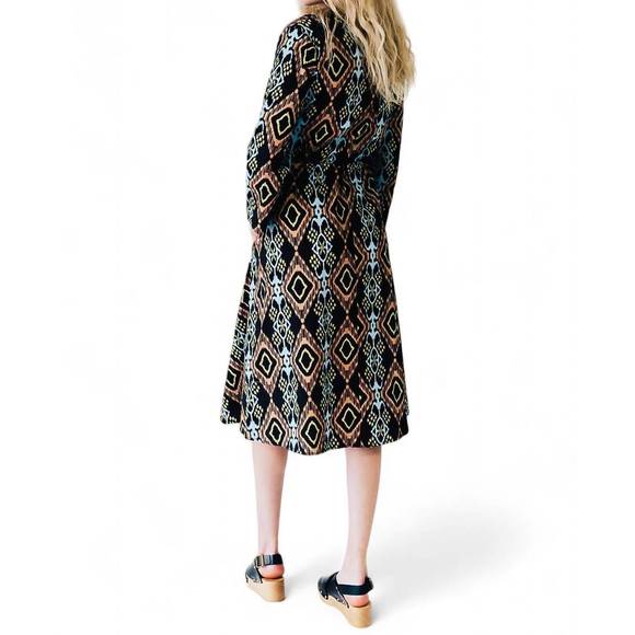 NEW NEVER A WALLFLOWER kelli dress in black ikat - Picture 3 of 4